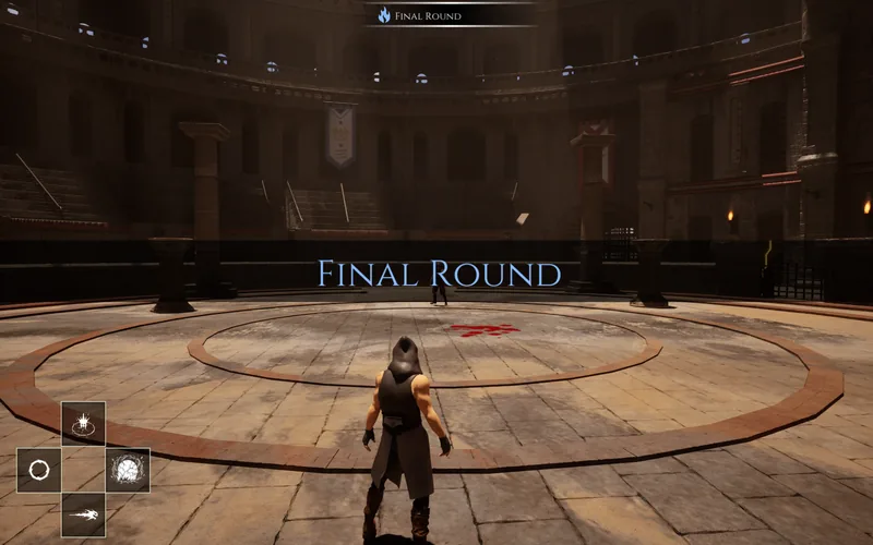 The words Final Round across the arena as a sorcerer stands ready.